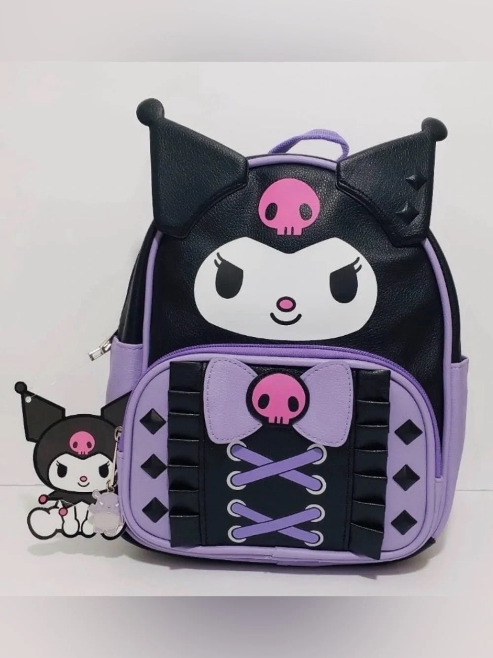 🆕 Kuromi Faux Leather Ruffle Women's Kids Mini Backpack Bag